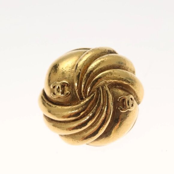 CHANEL Earring Metal Gold CC Auth - Picture 6 of 14